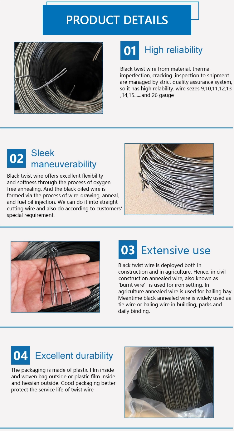 Low Price China Nail Strong Thin Wire Black Annealed Wire Black Iron Wire