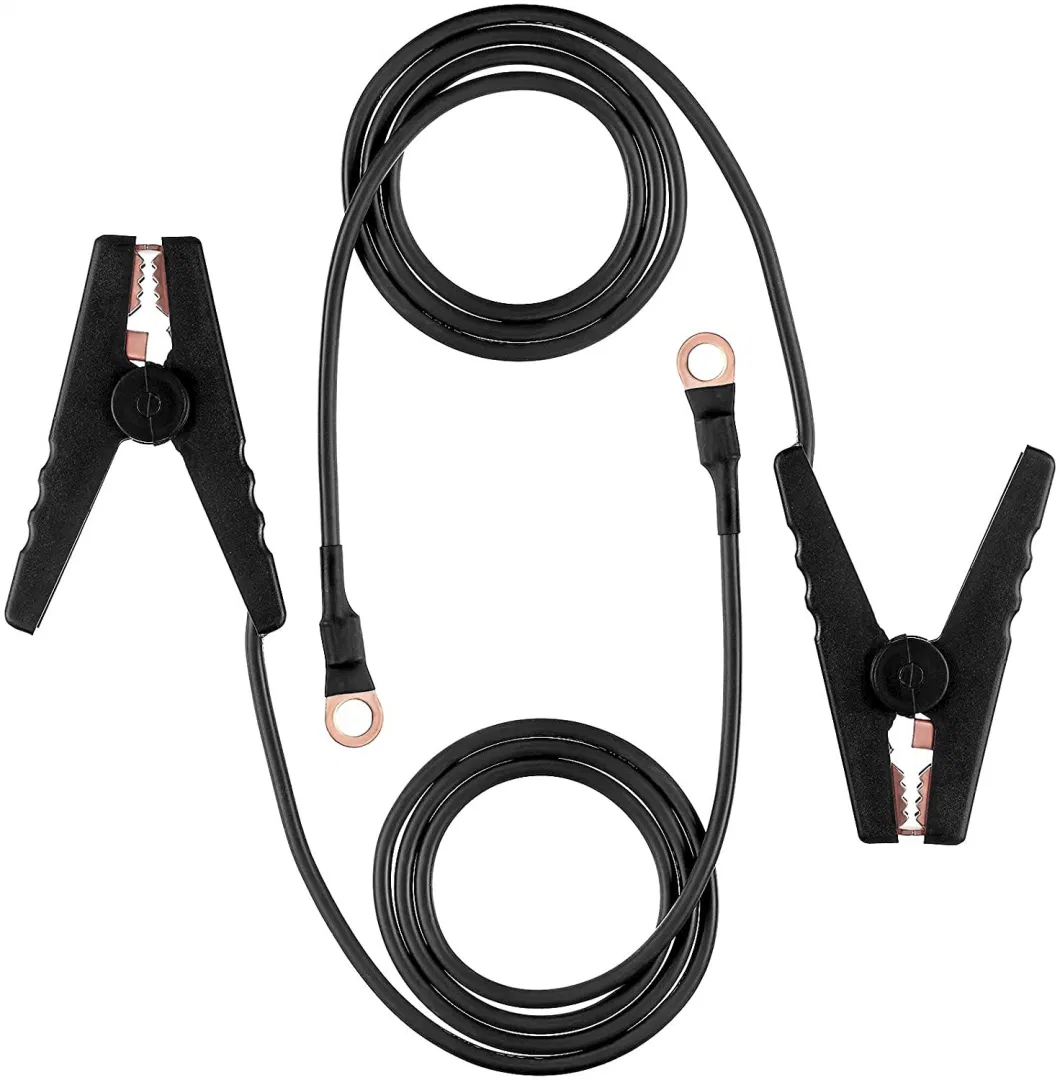 Farm Electric Fence Black Jumper Battery Cable8/10AWG with Black Copper Crocodile Clip to Connect Power Cable