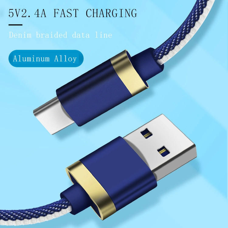 Best Seller 2.4A Fabric Braided Fine Copper Fast USB Charger Cable Micro Line Cable for