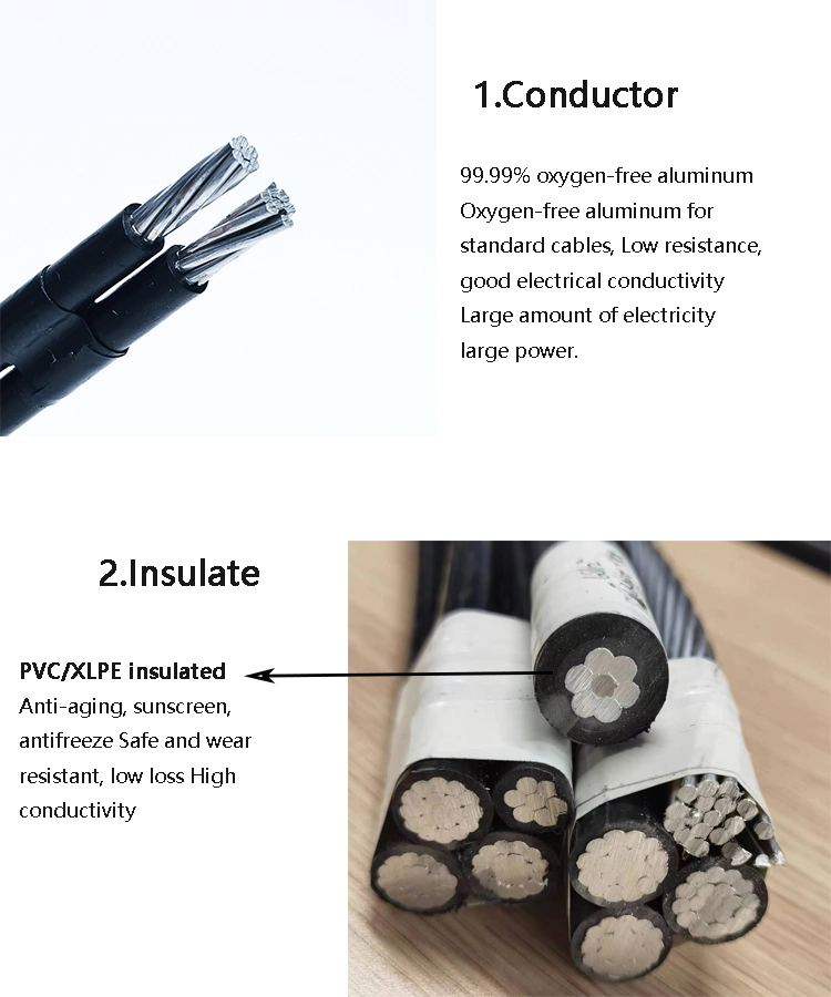 Jinshui Factory Price ACSR Conductor Covered Line Wire Duplex ABC Cable