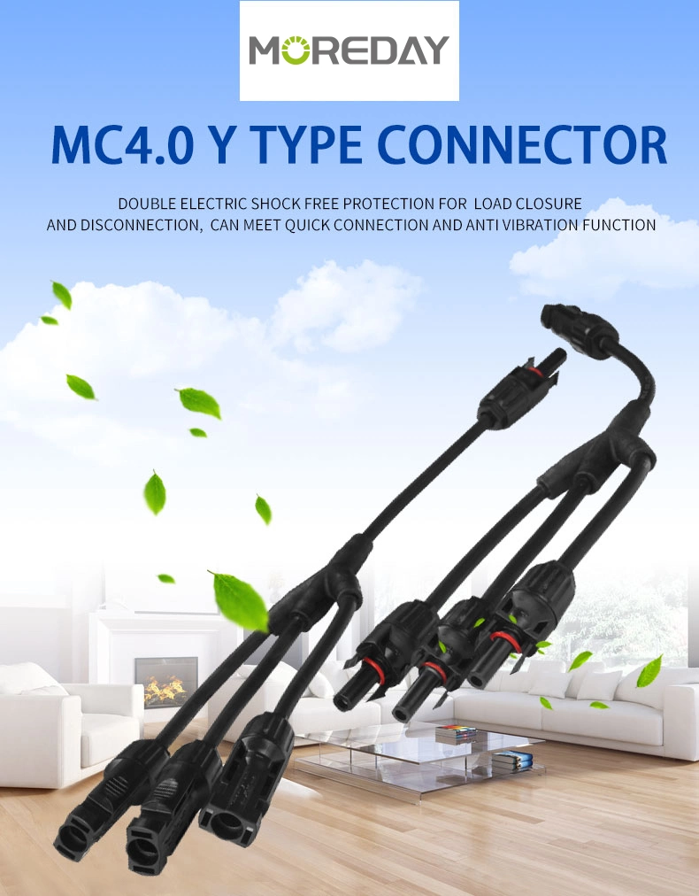 Moreday Y-Branch Mc4 Solar Panel Cable Connectors PV Wire Cable 6mm2 Y Type Solar Panel Cable Connector Mc4 Solar Crimping Tools