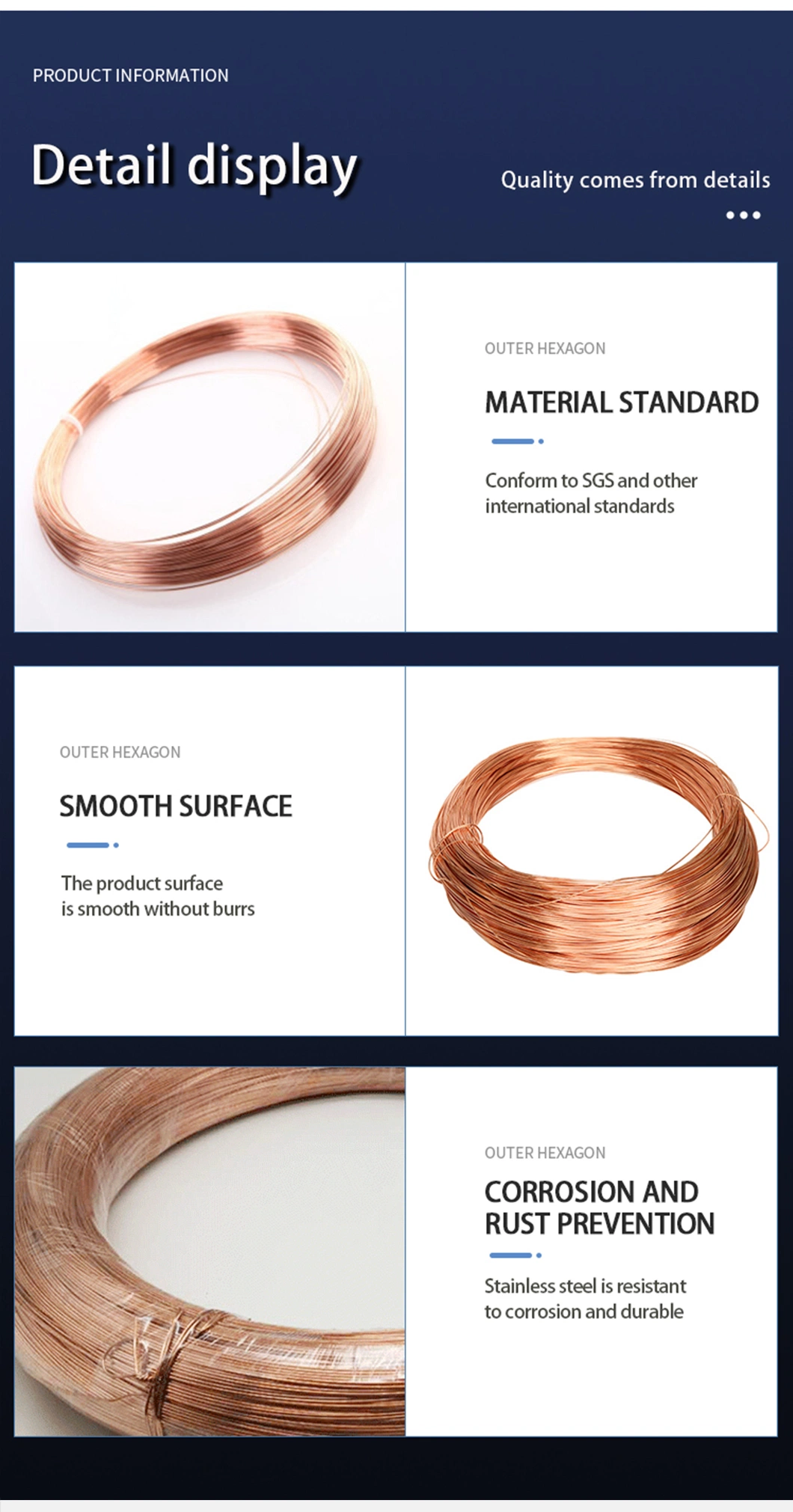 Wholesale Bright Surface 1/2 Hard Pure 99.9% 0.65mm Copper Wire