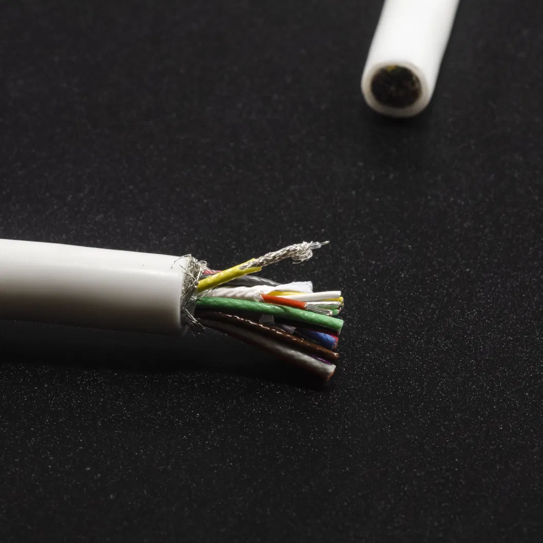 Non-Magnetic 24 Conductor MRI Cable with 12 Coax RF 32AWG and 12 Signal Wire Overall Od 8.5mm and Diameter to Shield 6.75mm