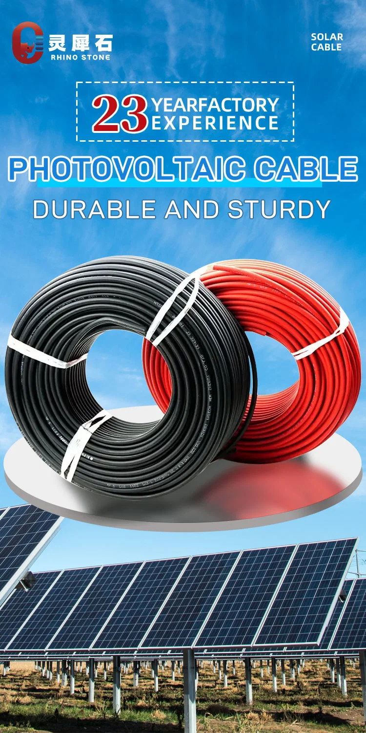 PV1-F Solar PV Cable 4mm2 6mm2 XLPE DC Cable for Solar Panel