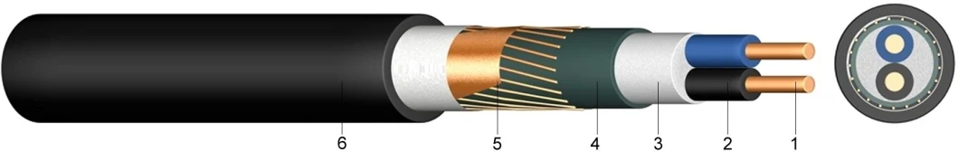 Halogen-Free N2xch Power Cables with Concentric Conductor