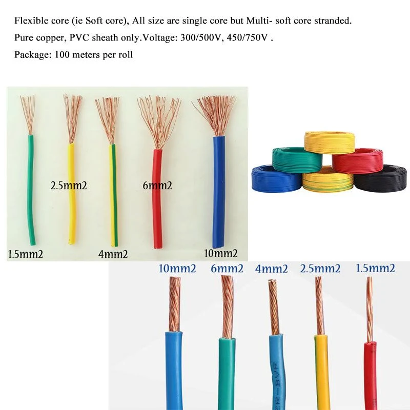 Flame Resistant Single Soft Core Electric Copper Wire for House Domestic