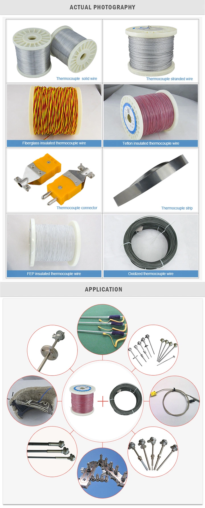 Tankii SWG 10 K type ( E/J/T ) thermocouple wire with IEC 584 class 1