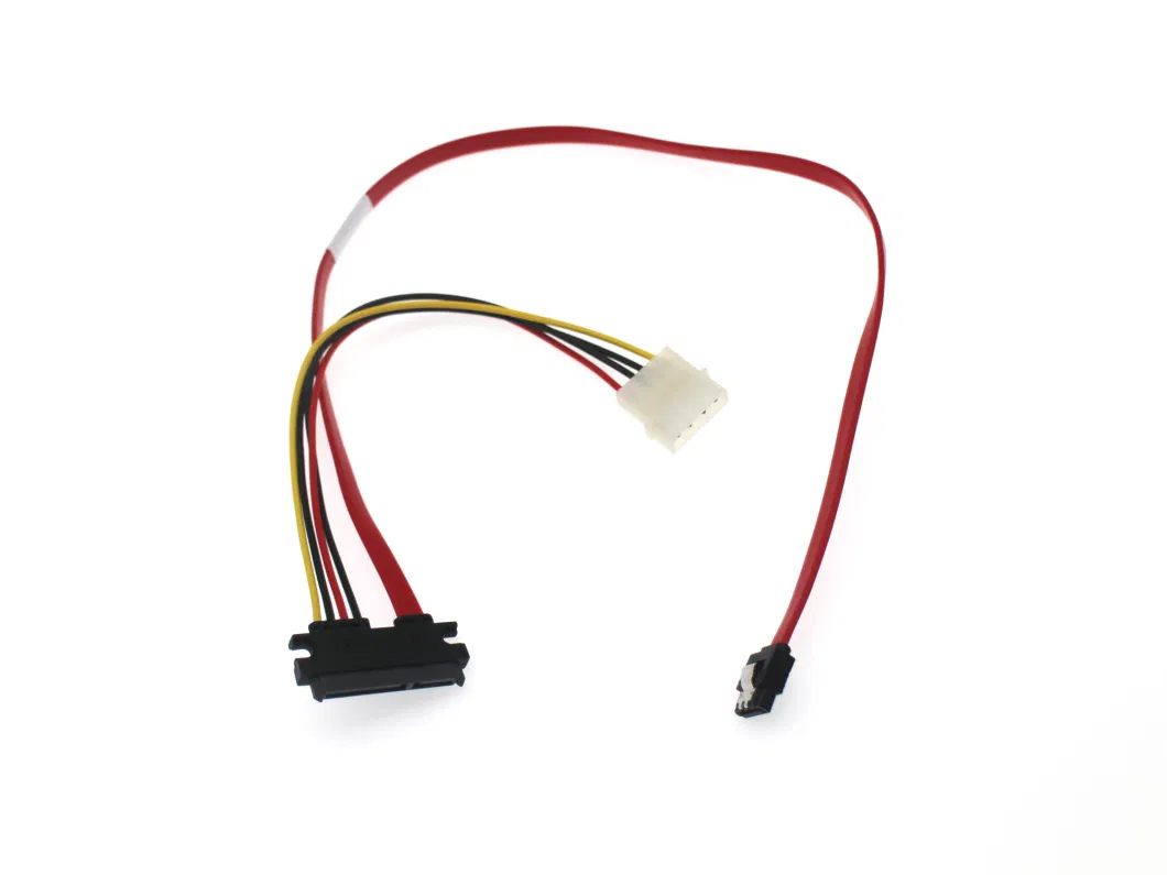 Custom 4p SATA 7+15 Female to SATA 7 Female Power Cable Wire Harness Cable Assembly