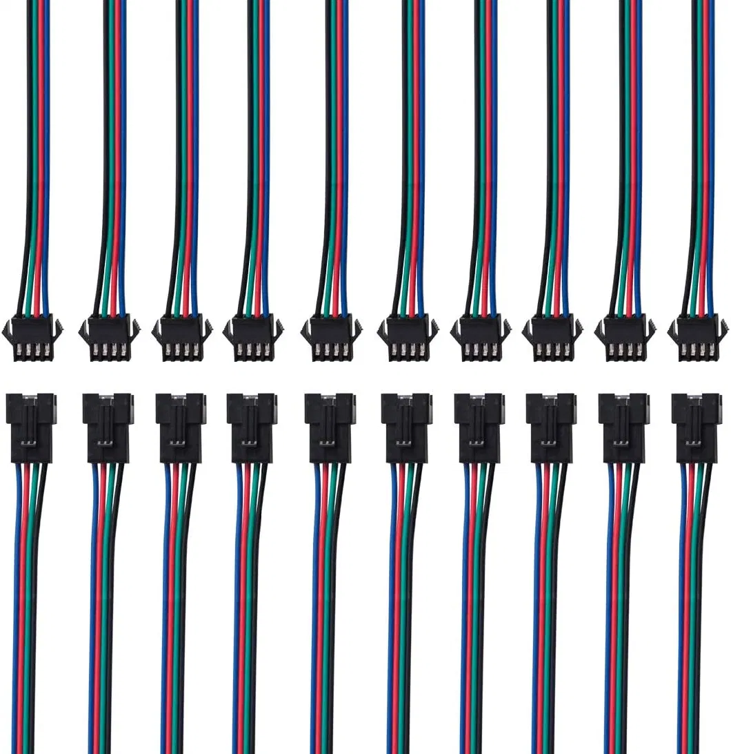 1007 3pin 4pin 5pin 6pin 20AWG Extension Electric Wire Cable LED Connector for 5050 Ws2812 RGBW RGB CCT LED Stirp