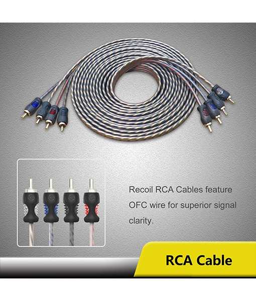 Edge Rck44 True 4 Gauge 4-Channel Complete 4-Channel CCA Amplifier Wiring Kits with OFC RCA Cable
