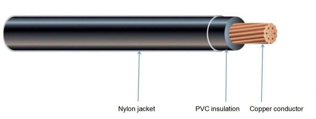 China Factory Copper Wire Conductor Thhn PVC Insulation Nylon Jacket Cable Wire UL Certified