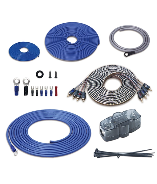 Edge Rck44 True 4 Gauge 4-Channel Complete 4-Channel CCA Amplifier Wiring Kits with OFC RCA Cable