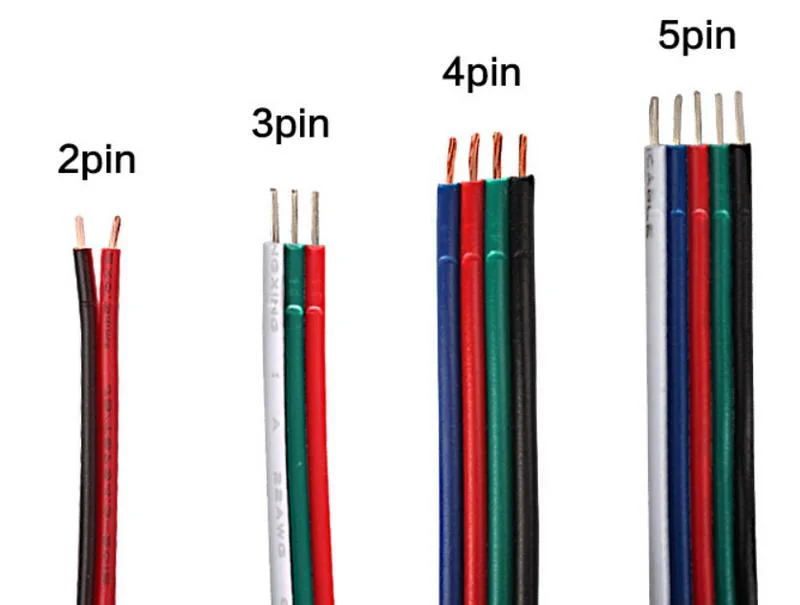 RGB Cable 4p 5p 6p 7p 8p 22AWG 20AWG 18AWG 16AWG LED Lighting Extension Line Tinne Copper Wire