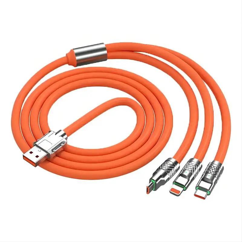 3 in 1 USB Zinc Alloy Type C Lighting USB Cable