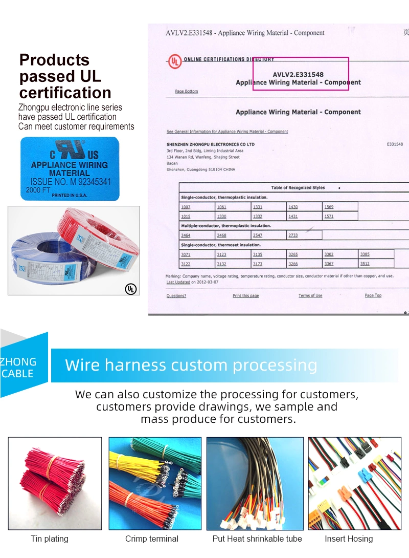 PVC Electronic Wire UL1015 5AWG Standard Tinned Copper Wire Connecting High Temperature Electrical Power Cable