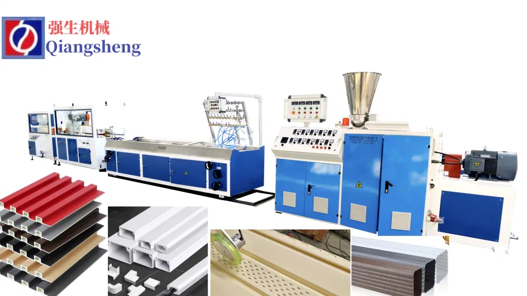 Zhangjiagang Plastic PVC Profile UPVC WPC PP PE Board Ceiling Panel U Shape/Square Electrical Wire Floor Cable Trunking Channel Extruder Extrusion Line Machine