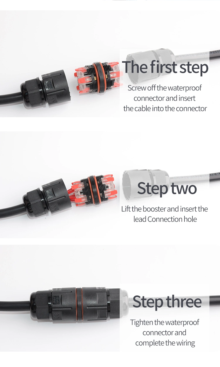 Waterproof Connector IP68 Installation Wire Cable Electrical Circular Power Push in Quick Cnp295X