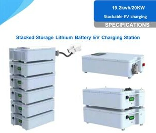 Portable Stacked Battery EV Charging Station 19.2kwh 20kw Car Charger Electric Vehicle Power Supply CCS2 CCS1 Chademo Gbt Stacked Storage Lithium Battery