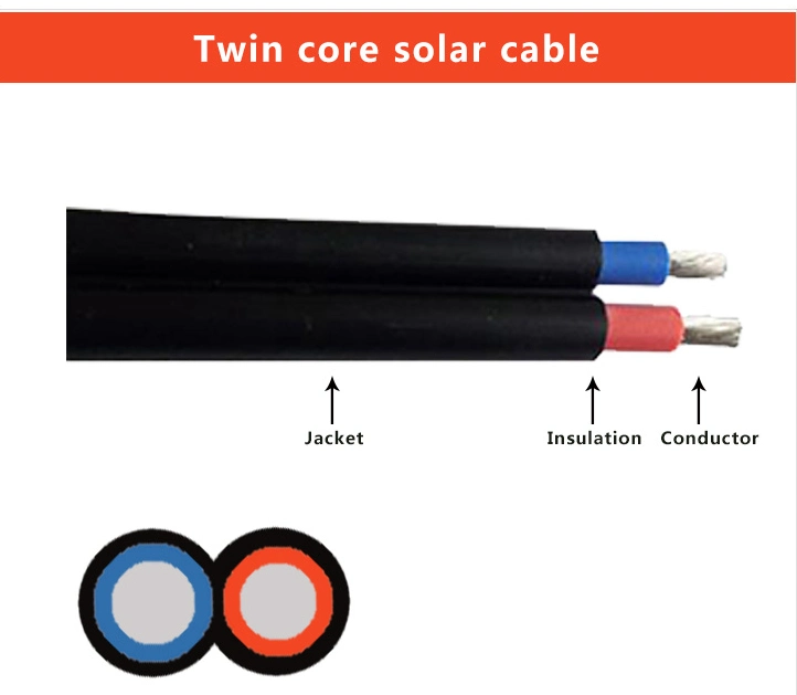 Red and Black Tinned Copper DC Solar Panel Wire 4mm Solar PV Cable