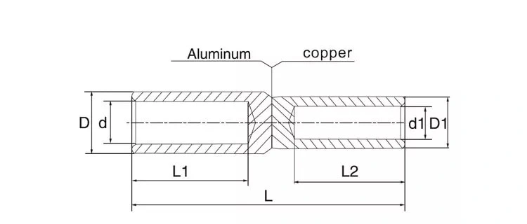 Electrical Wire Lugs Copper and Aluminum Bimetal Cable Connecting Pipe