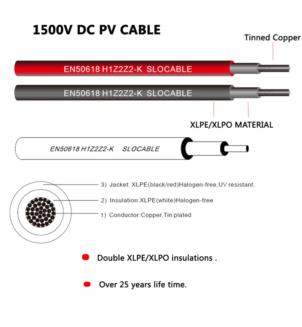 H1z2z2-K 1X10 mm2 DC Solar/PV Cable TUV Certified