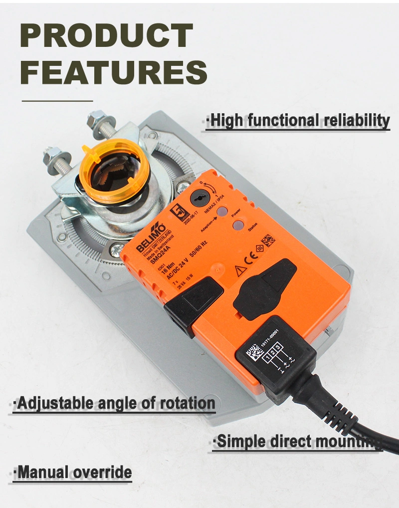 Belimo Smq24A 16nm Damper Actuator for Adjusting Dampers Intechnical Building Installations