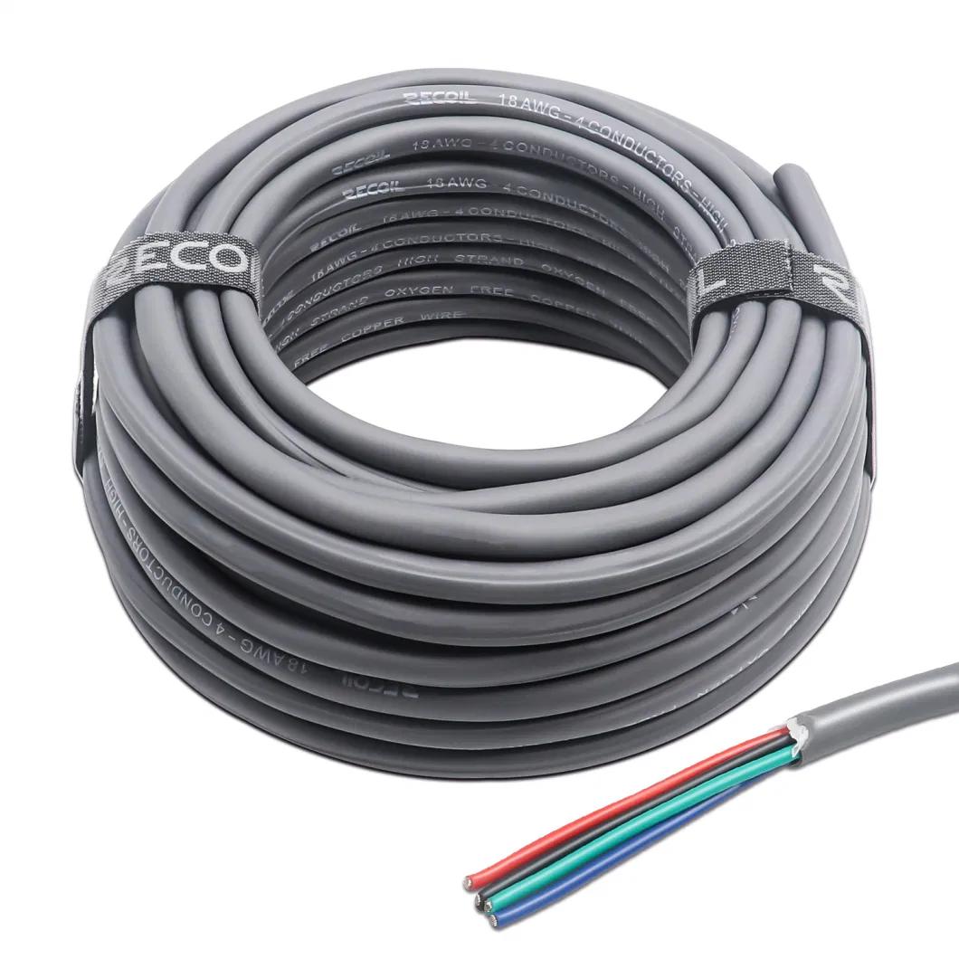 Edge Rlw418-100 100FT Multipurpose 4-Conductor 18AWG Wire, Low Voltage RGB LED Wire, LED Extension Cable, Speaker Wire, Power Extension Cord, Tinned 99.99% OFC