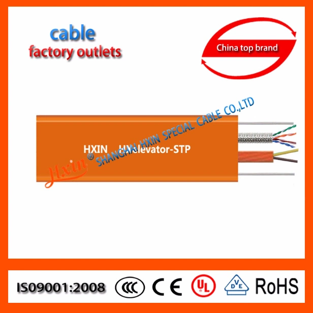 Hxelevator-Bp Flexible Flat Cable Elevator Cable PVC Elevator Travelling Cable, CAT6 Cat5e Elevator Cable CCTV