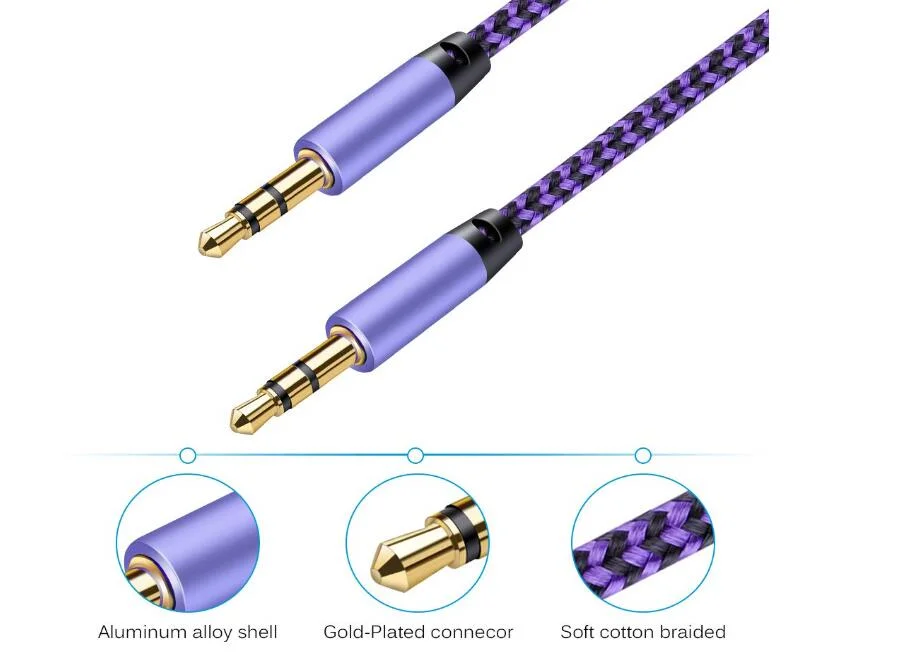 3.5 mm Stereo Audio Video Data AV Cable Male to Male for Car Headphone