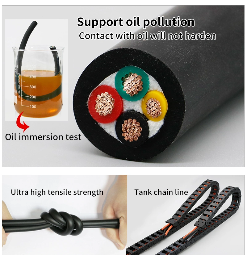 Black High Temperature Resistance 1.5 mm PVC Insulated Wire 4 Core Wires Copper Conductor Electrical Wire Cable