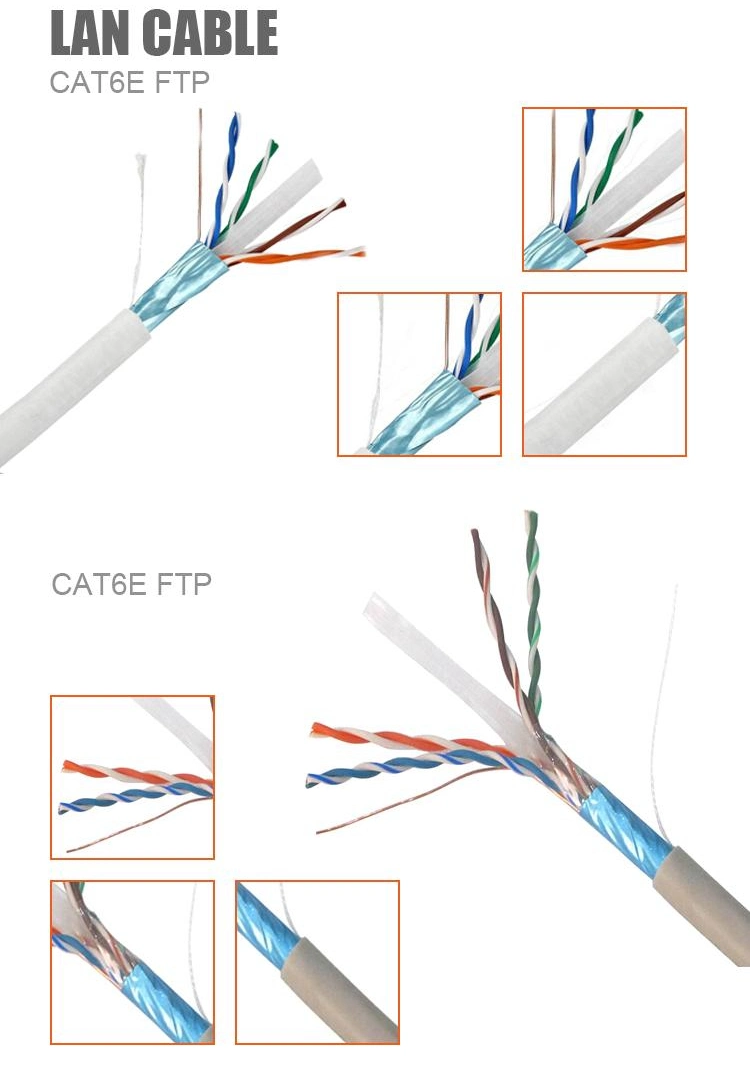 Cat 6 Cable Pass Test Pure Copper 24AWG 2pr 4pr 305m 1000FT 0.56 UTP CAT6 Indoor Cable