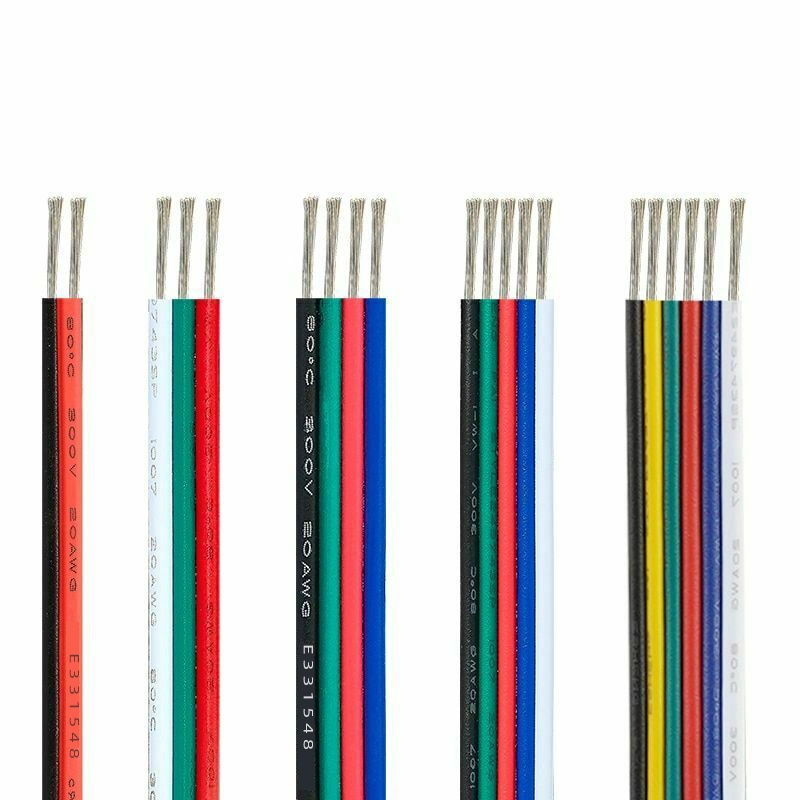1007 3pin 4pin 5pin 6pin 20AWG Extension Electric Wire Cable LED Connector for 5050 Ws2812 RGBW RGB CCT LED Stirp