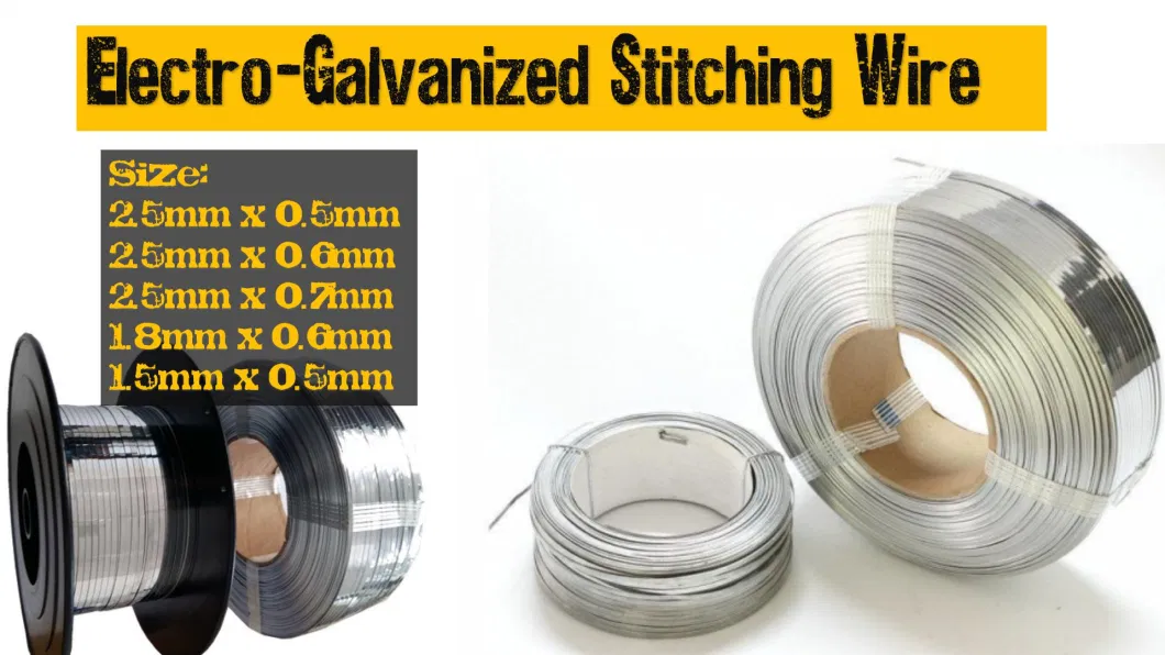 Galvanized and Copper Coated Flat Stitching Wire for Making Cartons