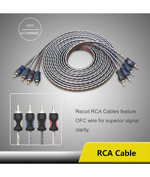 Edge Rck84 True 8 Gauge Complete 4-Channel CCA Amplifier Wiring Kits with OFC RCA Cable