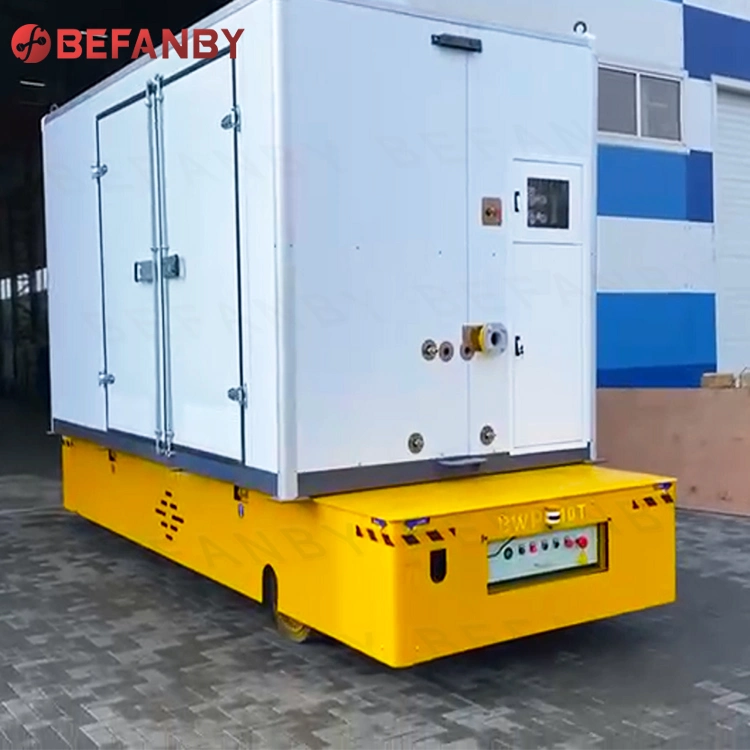 Mobile Cable Powered Rail Flat Truck for Industry Transfer Cart