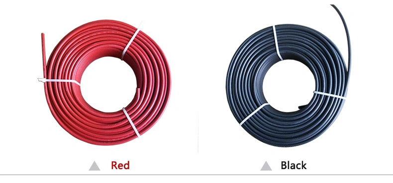 Red 1500V DC Single Core 1X6mm2 2.5 mm Electrical Wire Solar Cable