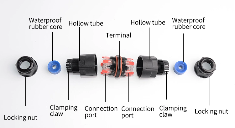 Waterproof Connector IP68 Installation Wire Cable Electrical Circular Power Push in Quick Cnp295X