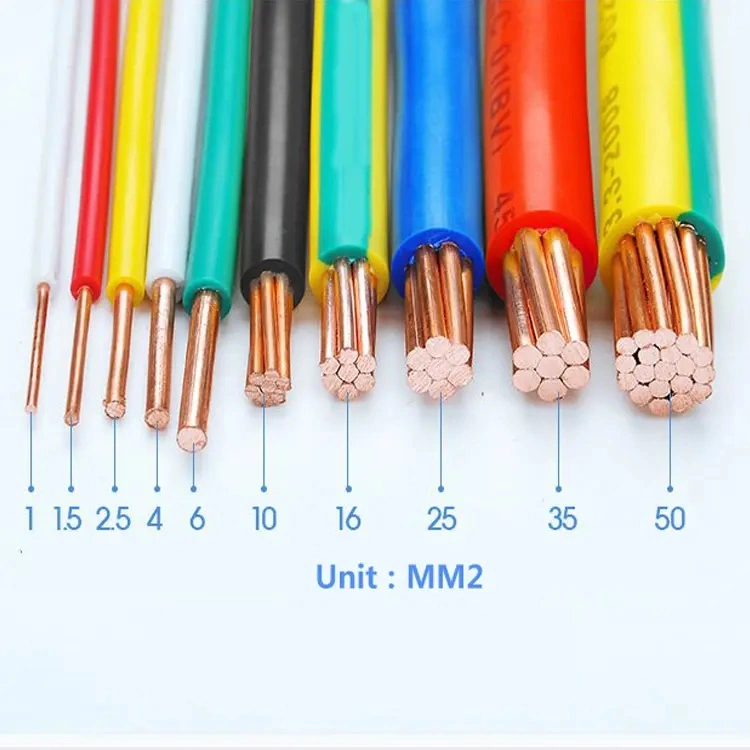 Factory Direct Supply 1.5mm 2.5mm 6mm 20mm Flexible House Wiring Copper PVC Electrical Wire and Cable Price Building Wire Cable