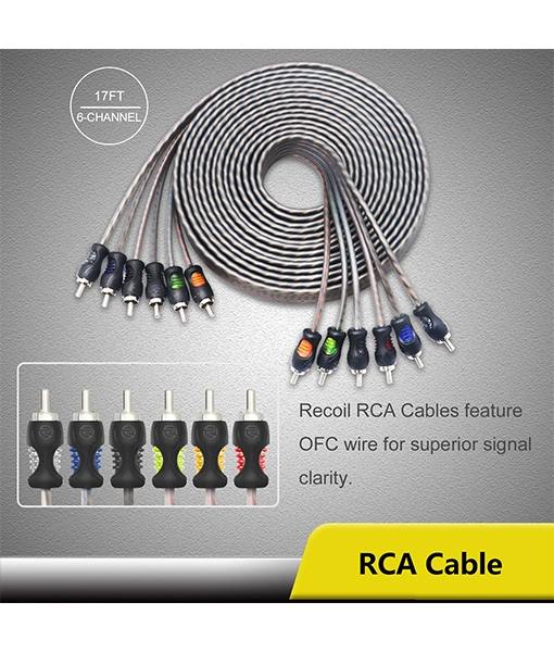 Edge Rck46 True 4 Gauge Complete 6-Channel CCA Amplifier Wiring Kits with OFC RCA Cable