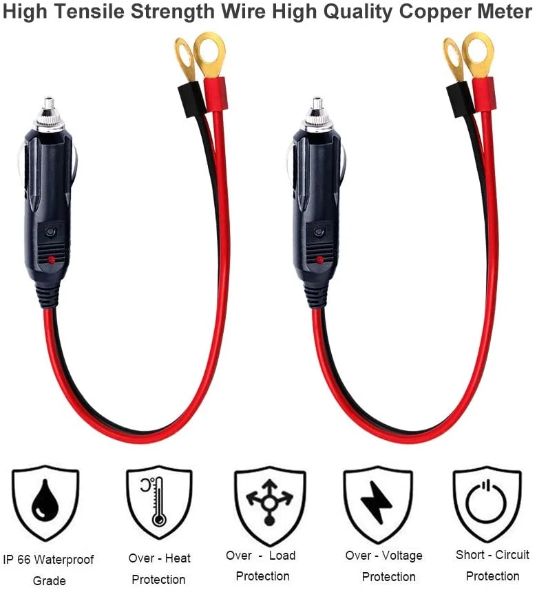 Automotive Inverter 12V 24V 220V Power Converter Cable Cigarette Lighting Wire Power Connection Cable