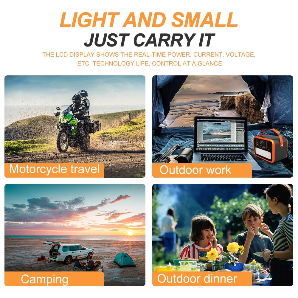 Portable Solar Power Supply for Car Camping /Phone Equipment with LED
