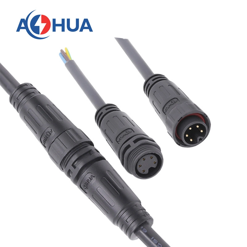 Aohua 3pin IP67 Wire Male Female Waterproof M20 Molding Cable Power Connector