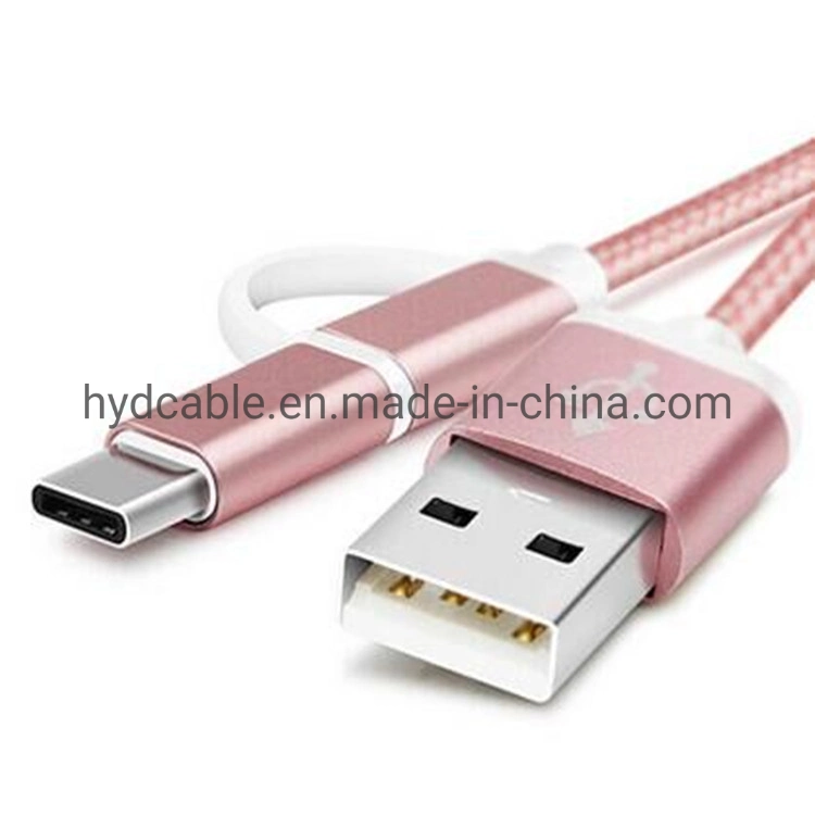 Hot Selling Strong Braided Micro USB Type for iPhone Lighting Type C Cable 3 in 1