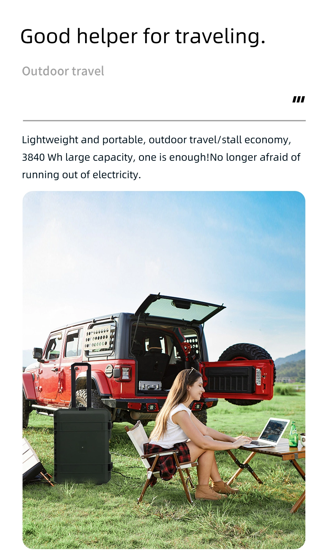 Outdoors Solar Charging Power Station Portable UPS Power Supply for RV Camping