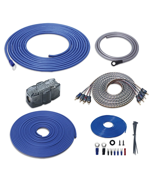 Edge Rck84 True 8 Gauge Complete 4-Channel CCA Amplifier Wiring Kits with OFC RCA Cable