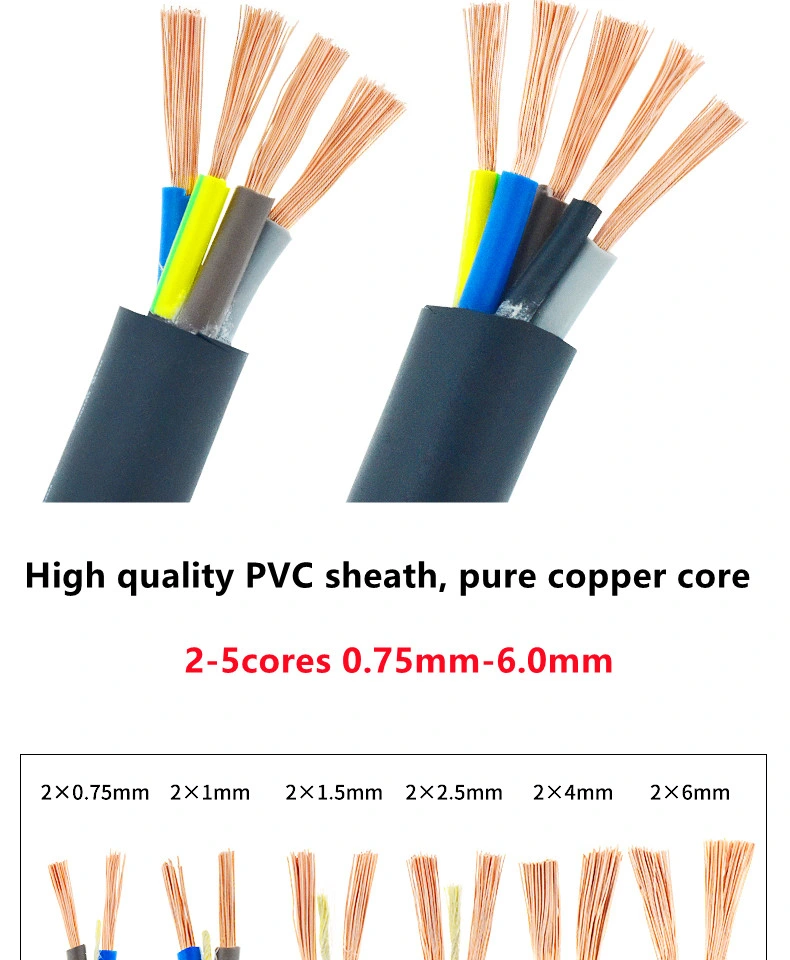 Royal Cord Flexible Cable Rvv 6mm Electrical Cable Wire Power Cable