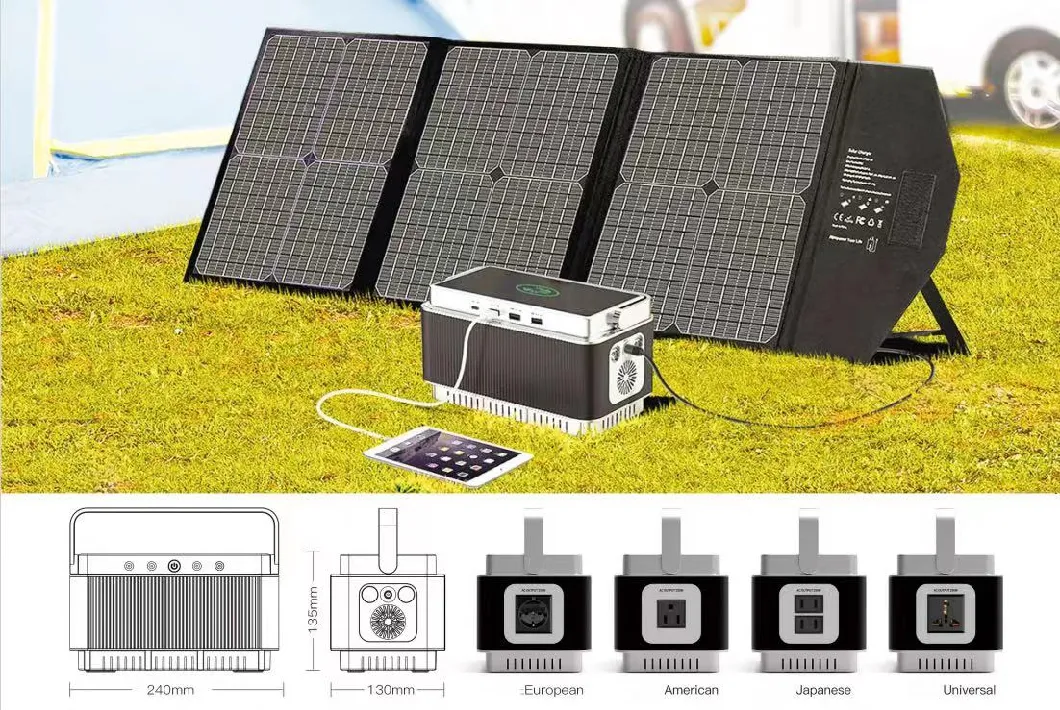 Portable Solar Power 150W Rechargeable Electric Generator Portable Outdoor Energy Storage Power Supply