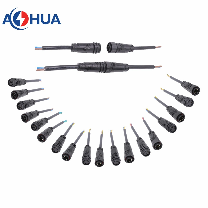 Aohua 3pin IP67 Wire Male Female Waterproof M20 Molding Cable Power Connector