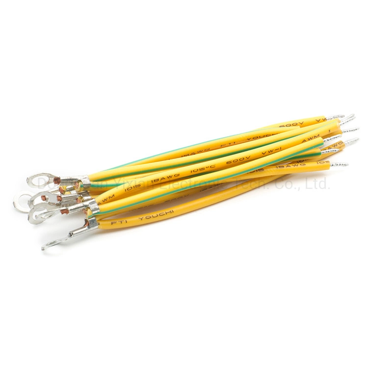 18AWG Yellow Green PVC Insulated Electrical Wire Grounding Earth BV Cable