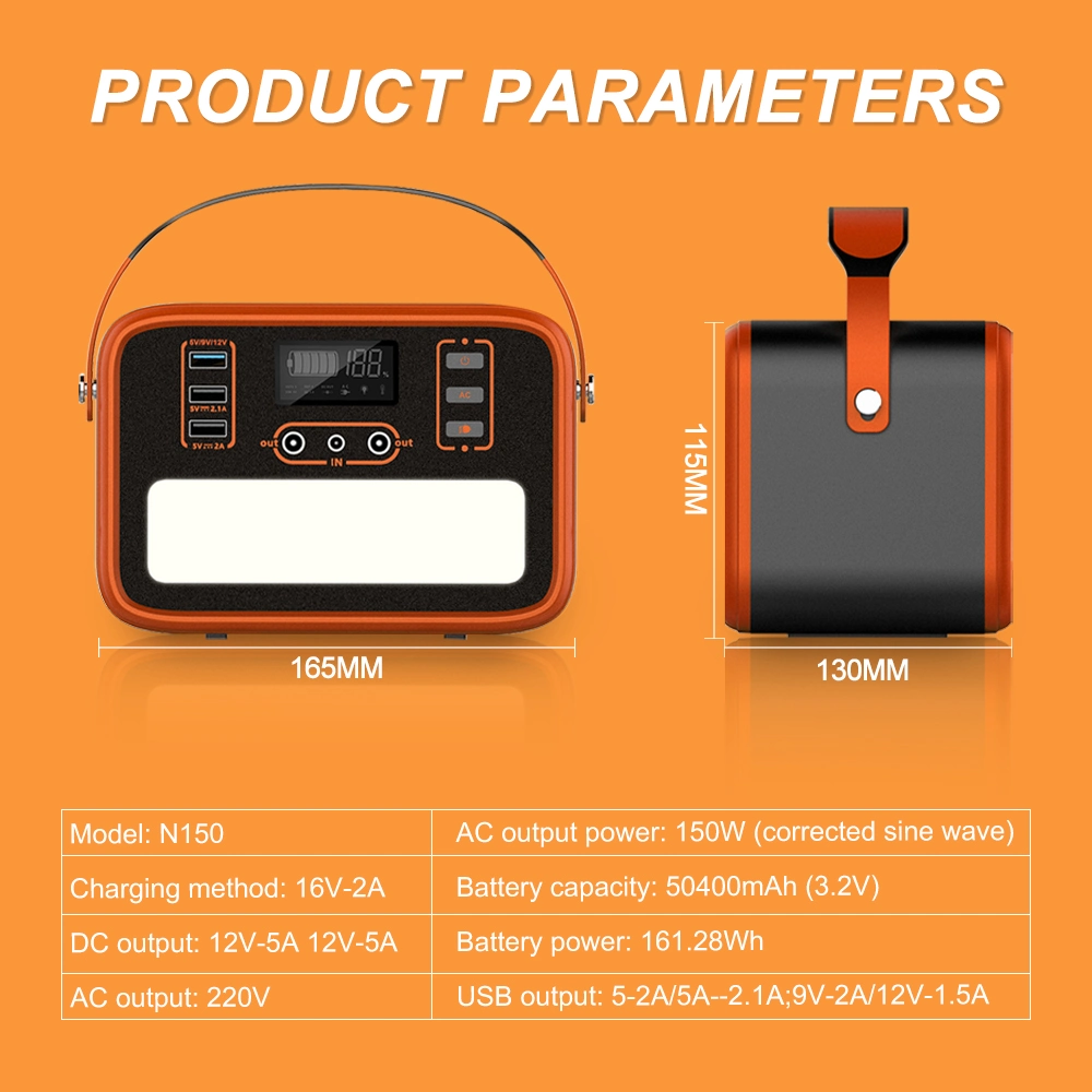 Portable Solar Power Supply for Car Camping /Phone Equipment with LED
